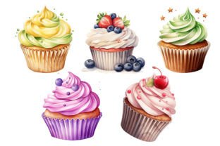 Set of Cupcakes Sublimation PNG Clipart Illustration Illustrations Imprimables Par TanyaPrintDesign 4