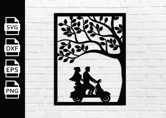 Valentine Couple Wall Art Laser Cutfile Graphic 3D SVG By MetalWallArt