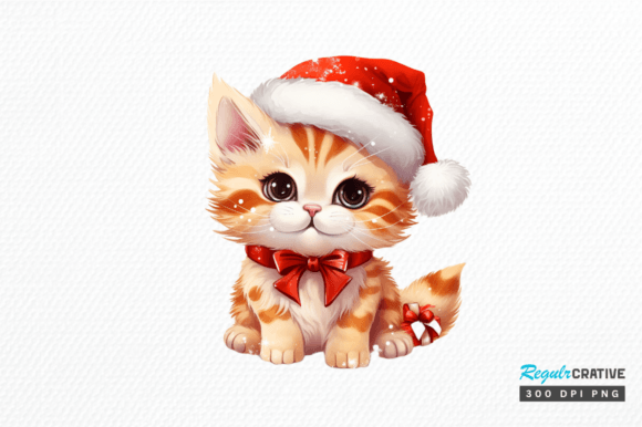 Cat Cute Christmas Sublimation Clipart Graphic Illustrations By Regulrcrative