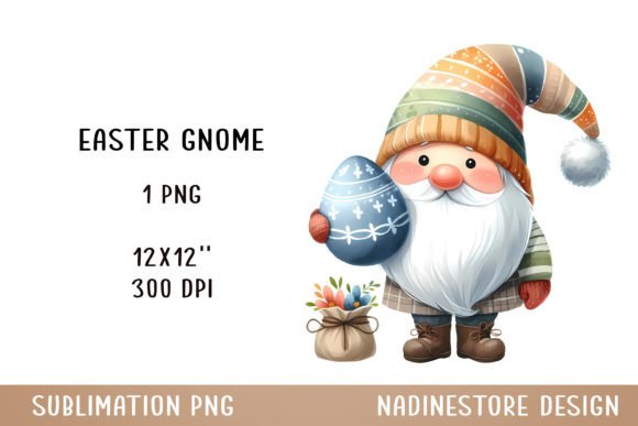 Easter Gnome. Sublimation, PNG. Gráfico Ilustraciones IA Por NadineStore