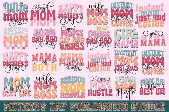 Happy Mother's Day Sublimation Bundle Grafika Rękodzieła Przez Mahmudar-Rahman
