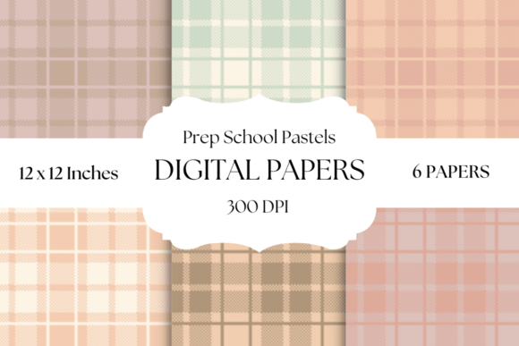 Prep School Pastels Digital Papers Graphic Backgrounds By More Paper Than Shoes