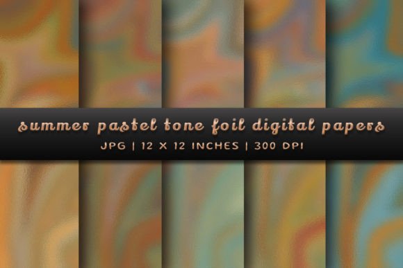 Summer Pastel Tone Foil Digital Papers Graphic Backgrounds By Pugazh Logan