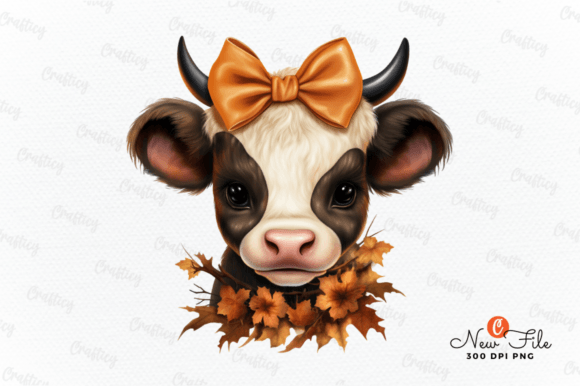 Cute Baby Cow Halloween Clipart Design Grafik Druckbare Illustrationen Von Crafticy
