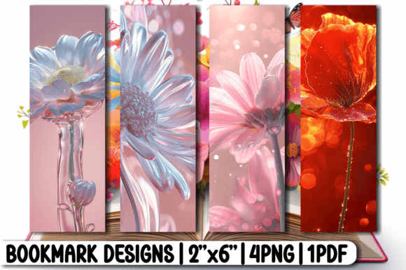 Floral Charm Bookmarks Gráfico Gerado por IA Por svgyeahyouknowme