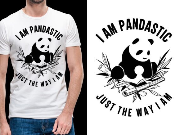 I Am Pandas Tic Just the Way I Am Panda Graphic T-shirt Designs By ui.sahirsulaiman