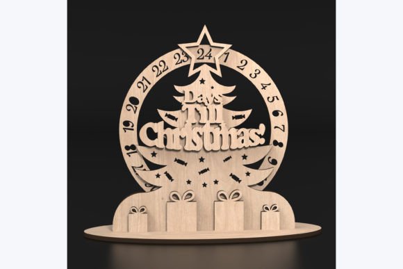 Laser Cut Days Till Christmas Tree Svg Graphic 3D Christmas By ThemeXDigital