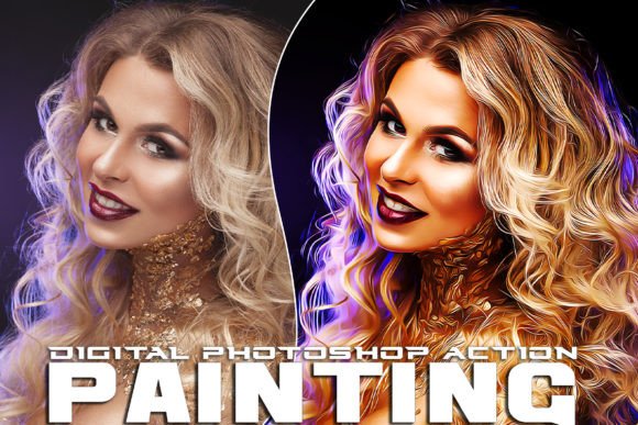 Paintign Cartoon Photoshop Action Graphic Actions & Presets By One-touch