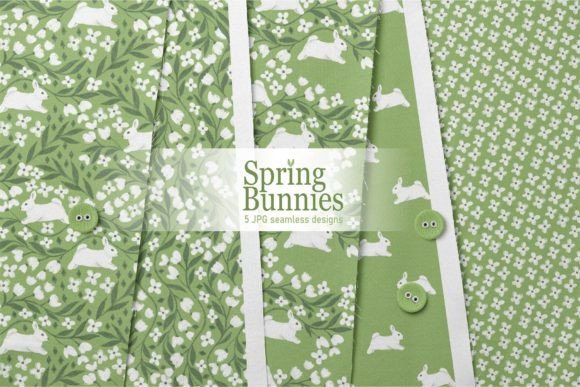 Spring Bunnies Graphic Patterns By MarynArts