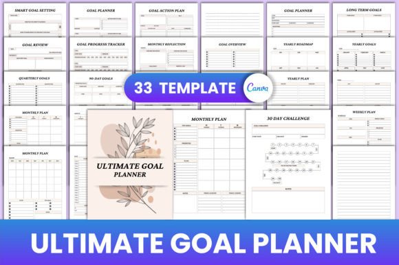 Ultimate Goal Planner Canva Interior Graphic KDP Interiors By munjixpro