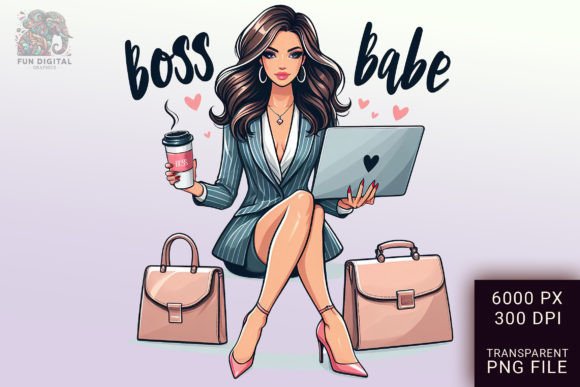 Girl Boss Entrepreneur Businesswoman Art Graphic Illustrations By Fun Digital