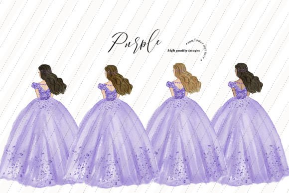 Purple Princess Quinceañera Clipart Illustration Illustrations Imprimables Par SunflowerLove