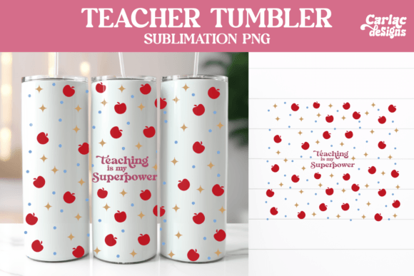 Teacher Tumbler Sublimation Wrap Grafik Plotterdateien Von Carla C Designs