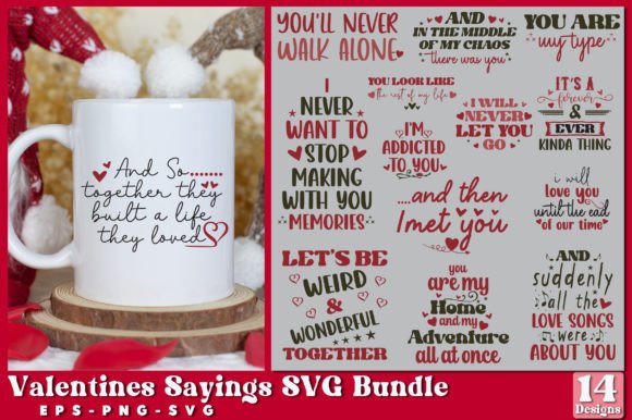 Valentines Sayings SVG Bundle Illustration Artisanat Par Graphic Home