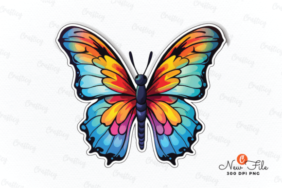 Watercolor Butterfly Stickers Set Design Grafik Druckbare Illustrationen Von Crafticy