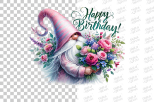 Birthday Gnome Floral PNG Design Graphic Illustrations By Digital Xpress 2