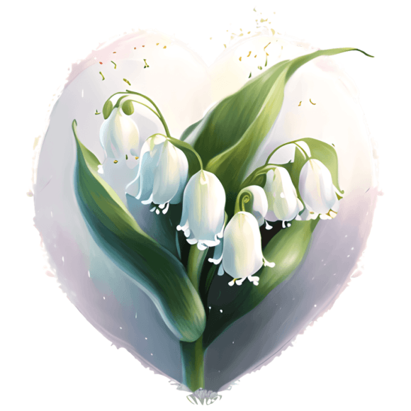 Lily of the Valley Valentine Digital Graphic Community Content By Michelle Hinkle