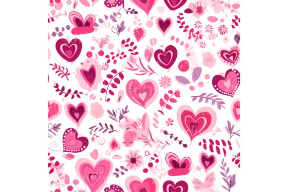 Seamless Pink Valentine's Day Heart PNG Grafik KI Muster Von Sun Sublimation