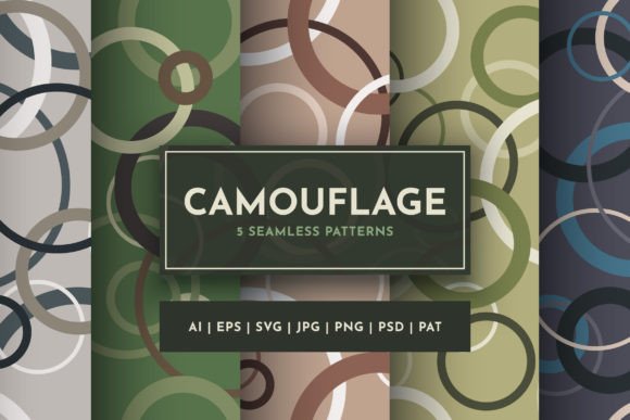 Set 5 Seamless Camouflage Patterns Graphic Textures By rwgusev