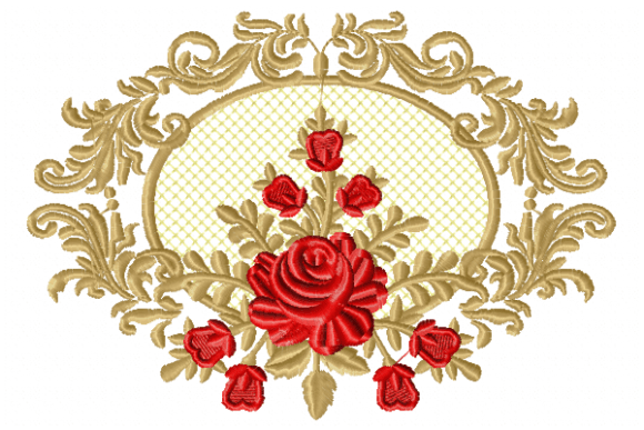 Bouquet Roses Einzelne Blumen und Pflanzen Stickereidesign Von Reading Pillows Designs