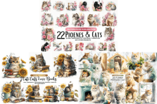Cute Cats Clipart Png Huge Bundle Graphic Illustrations By Markicha Art 6