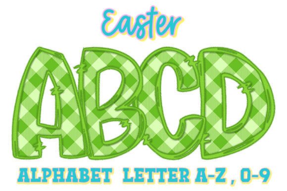 Easter Spring Faux Embroidery Alphabet Grafika Rękodzieła Przez superdong_nu
