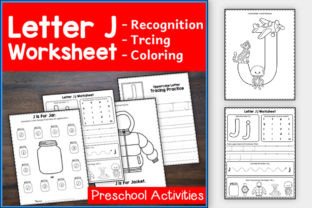 Letter J Worksheets for Preschool & K Graphic PreK By TheStudyKits 1