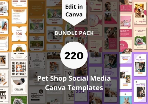 220 Pet Shop Social Media Canva Template Graphic Social Media Templates By Putra Art
