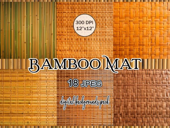 Bamboo Mat Digital Background Bundle Graphic Textures By FantasyDreamWorld