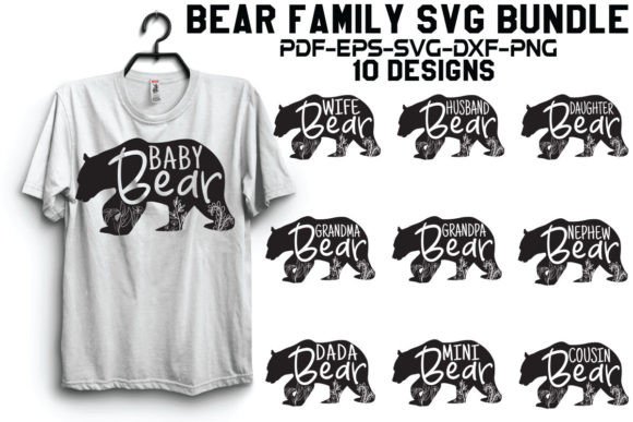 Bear Family SVG Bundle Graphic Crafts By creativekhadiza124
