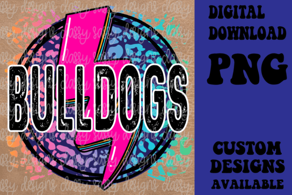 Bulldogs Mascot Lightning Bolt Graphic Crafts By Nikki Lawson L'Heureux