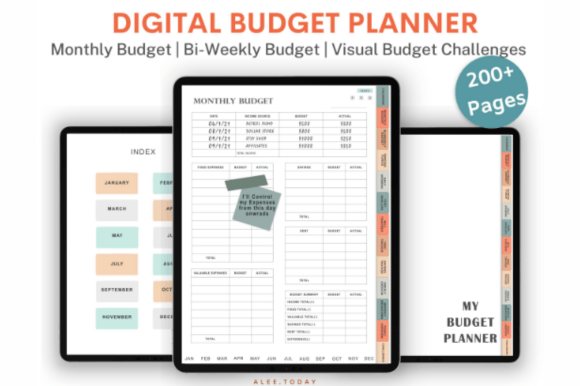 Digital Budget Planner,Financial Planner Gráfico Plantillas Gráficas Por ThePlannersDelight