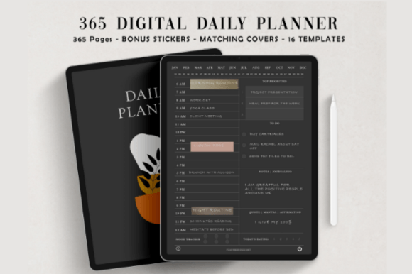 Digital Daily Planner Graphic Graphic Templates By ThePlannersDelight