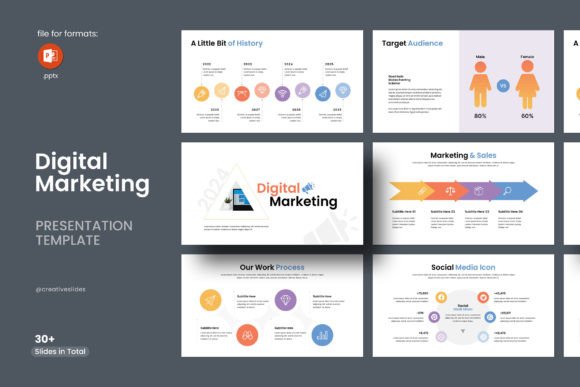 Digital Marketing PowerPoint Template Graphic Presentation Templates By CreativeSlides