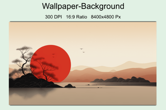 Minimalist Sunset Landscape Background Graphic Illustrations By StellarMockups&Graphics