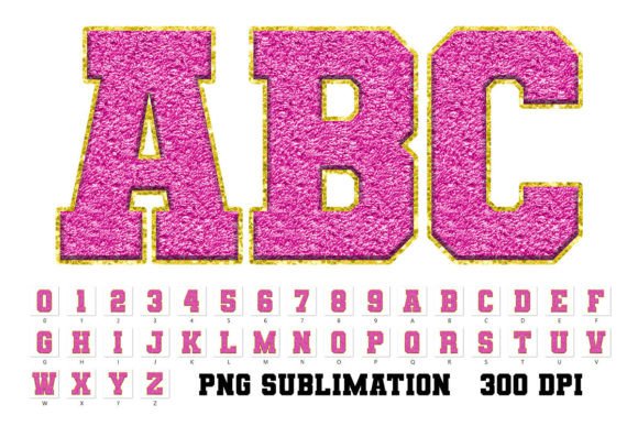Pastel Faux Chenille Alphabet Hot Pink Grafika Rękodzieła Przez superdong_nu