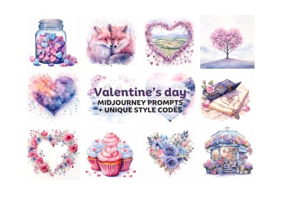 Valentine's Clipart | Midjourney Prompts Graphic AI Graphics By LaLooLaArt