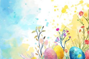 Watercolor Easter Frame Graphic Illustrations By VetalStock