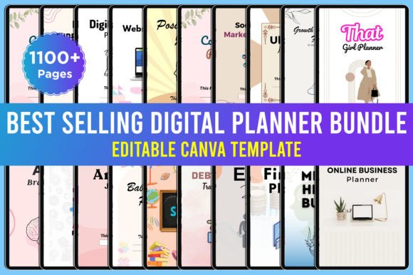 Best Selling Digital Planner Bundle Graphic KDP Interiors By designmela01