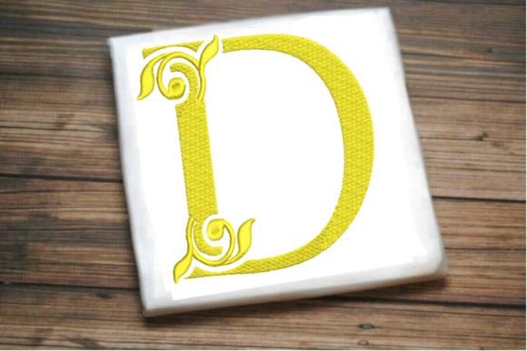 D Letter Beautiful Monogram Monograma de Casamento Design de Bordado Por Designs By Sirine