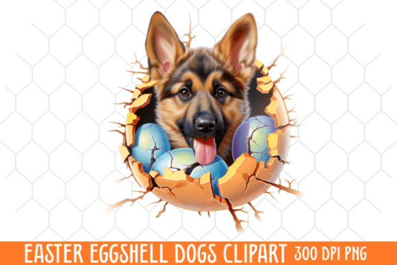 Easter Eggshell Dogs Clipart Sublimation Grafica Illustrazioni Stampabili Di CraftArt