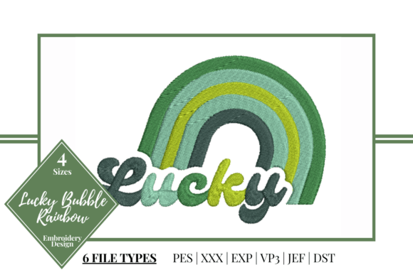 Lucky Bubble Rainbow St Patrick's Day Embroidery Design By kewteepieshop
