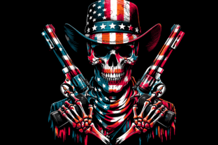 Skull with American Flag, 4th of July. Graphic T-shirt Designs By Trendy Creative 1