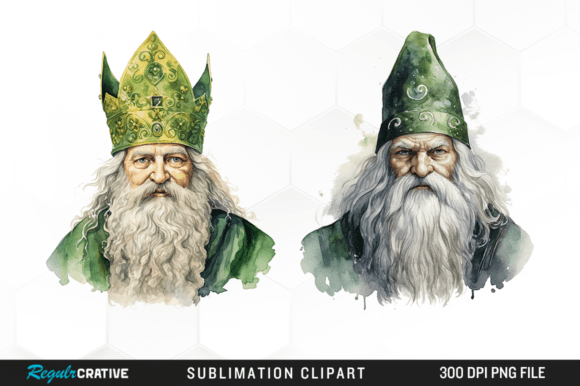 Watercolor St Patrick Gnome Hand Drawn Graphic Illustrations By Regulrcrative