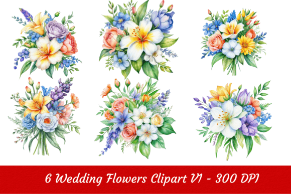 Wedding Flowers Clipart Sublimation Graphic AI Transparent PNGs By Clipart