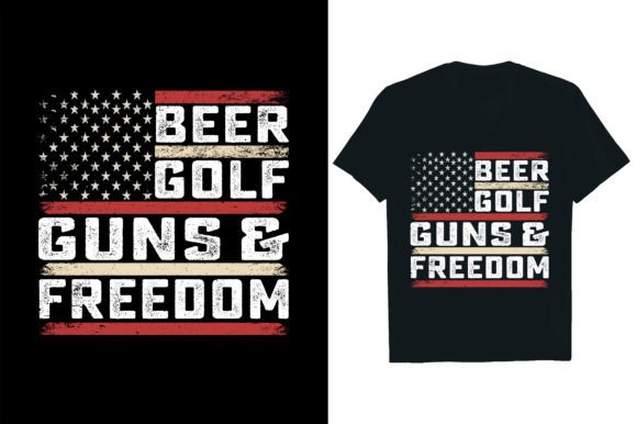 BEER GOLF GUNS FREEDOM Gráfico Diseños de Camisetas Por Rextore
