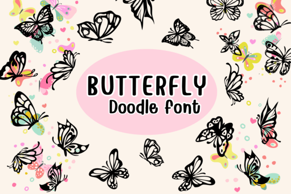 Butterfly Dingbats-Schriftarten Schriftart Von Nongyao