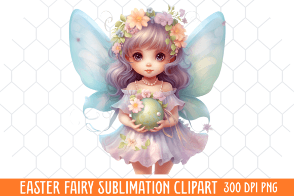 Easter Fairy Sublimation Clipart Illustration Illustrations Imprimables Par CraftArt