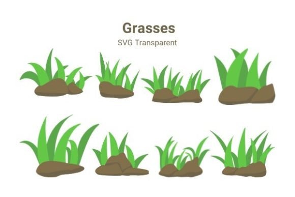 Green Grasses and Stones Graphic Illustrations By yuliani