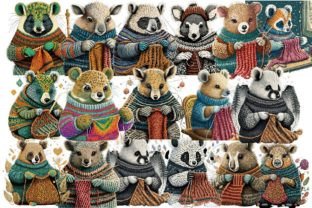 Animal Knitting a Sweater Sublimation Graphic Print Templates By PrintExpert 2